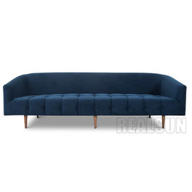 comprar Sofá adornado dos azuis marinhos da mobília da sala de visitas do sofá do projeto da casa veludo moderno de madeira Fabricação em linha