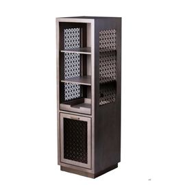 comprar Folheado da madeira de carvalho do corte do quarto com unidade seca da barra do armário do refrigerador do painel lateral da malha do metal Fabricação em linha