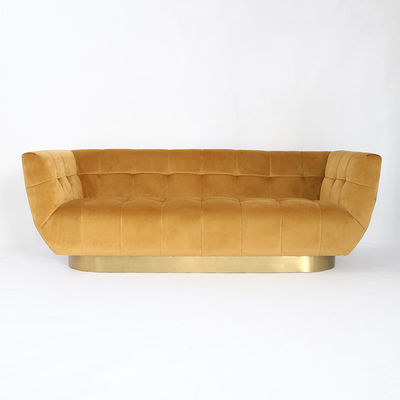 comprar Sofá adornado europeu da sala de visitas do botão dourado de veludo Fabricação em linha