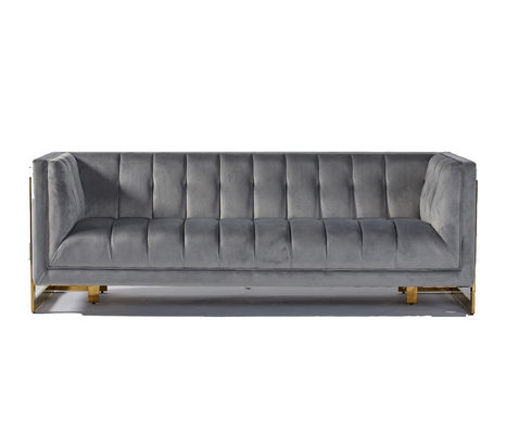 comprar A tela de veludo adornou a sala de visitas moderna Sofa With Hallow Metal Legs Fabricação em linha
