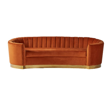 comprar Sofá curvado da tela do estilo veludo alaranjado moderno europeu Fabricação em linha