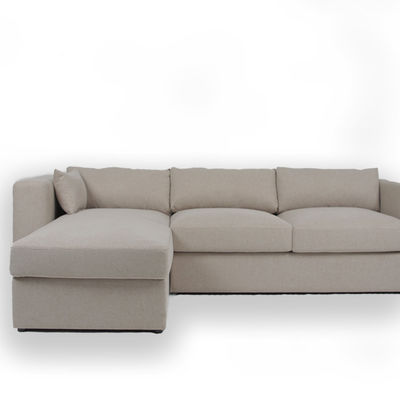 comprar Contemporâneo 3 Seater L sofá secional de veludo branco da tela da forma Fabricação em linha