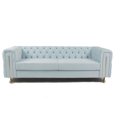 comprar Sofá da sala de visitas da textura do botão de Seater da tela 3 de veludo Fabricação em linha