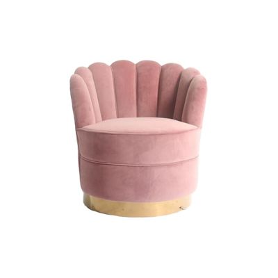 comprar A flor moderna dá forma à base de Sofa With Gold SS da tela de veludo de W76cm Fabricação em linha
