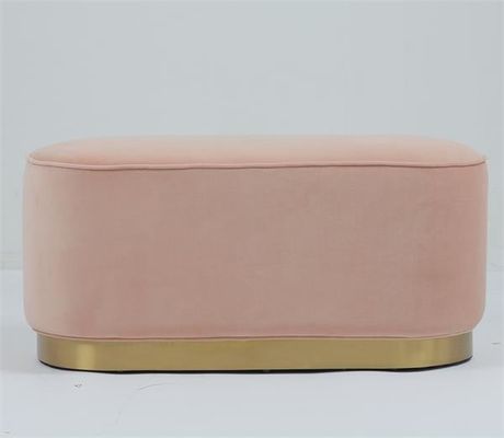 comprar Quarto moderno do banco do otomano da tela de veludo com guarnição dourada Fabricação em linha