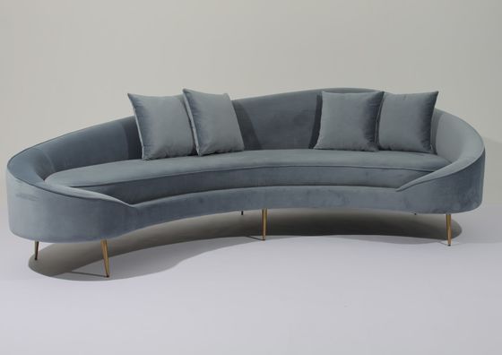 comprar Tela Sofa Stainless Steel Base Couch de veludo de W 260cm para a sala de visitas Fabricação em linha