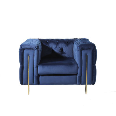 comprar Botão confortável da cadeira de veludo dos azuis marinhos de L108cm para a sala de visitas Fabricação em linha
