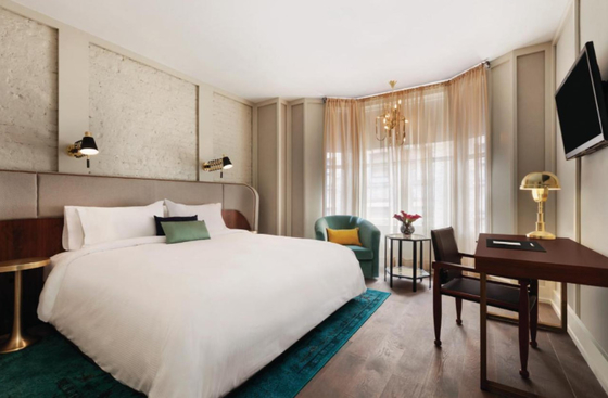 comprar Projeto moderno feito sob encomenda desdobrado comercial de grupo de quarto do hotel Fabricação em linha