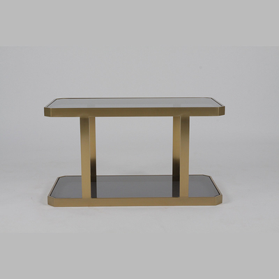 comprar Estilo nórdico moderado do quadrado lateral de aço inoxidável superior de vidro do ouro da tabela Fabricação em linha