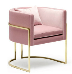 comprar Base de aço inoxidável estofada da cadeira do rosa veludo moderno Fabricação em linha