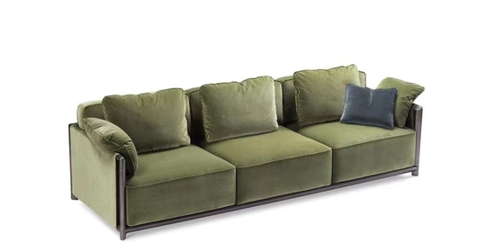 comprar Estofamento de Sofa With Button Tufted Fully da sala de visitas do quadro do metal Fabricação em linha