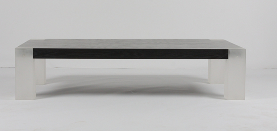 comprar Parte superior contínua natural da noz da mesa de centro da sala de visitas dos pés do soco do Lucite Fabricação em linha