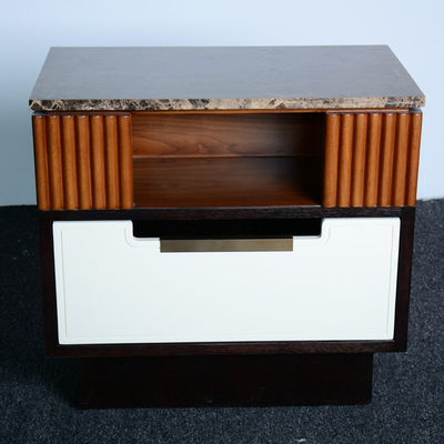 Bom preço Mesa-de-cabeceira com tampo de mármore estilo americano Mesa-de-cabeceira Móveis de quarto on-line