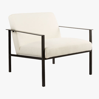Bom preço O braço luxuoso leve nórdico Chaise Lounge With Beige Fabric do acento da cadeira de balanço corteja on-line