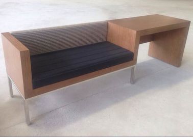 Bom preço Unidade de madeira com banco da bagagem, unidade da mesa de escrita do hotel da mesa do quadro do metal on-line