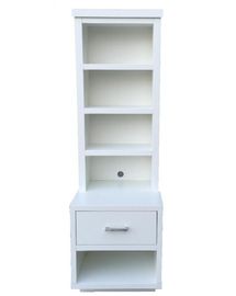 Bom preço O plutônio termina tabelas de cabeceira altas com gavetas/estreito branco Nightstand alto on-line