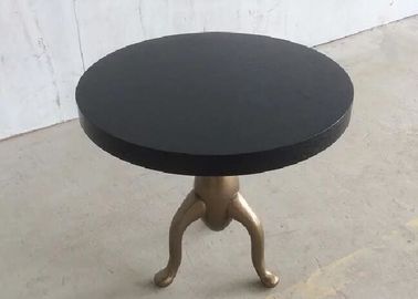 Bom preço Tabelas de madeira da sala de jantar da antiguidade da base do metal para a hospitalidade, diâmetro 36*30H on-line
