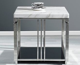 Bom preço Quadro branco do metal da mesa de centro da sala de visitas da parte superior de quartzo com o de aço inoxidável lustrado on-line