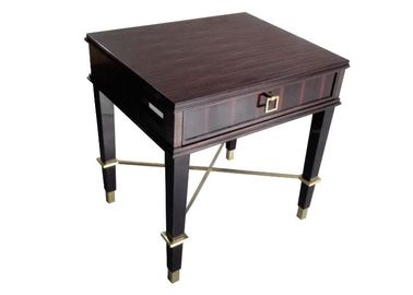 Bom preço A noite da mobília do quarto de Ebony Wood Hotel Bedside Tables está o revestimento do plutônio on-line