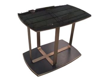 Bom preço Tabela de extremidade superior de vidro moderada 10mm do quadro do metal densamente para o estilo moderno do hotel on-line