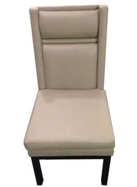 Bom preço A cor bege de couro estofou o jantar de cadeiras com pés pretos/espuma alta de Denisty on-line