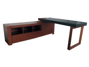 Bom preço Mesa de escritório em forma de L com gavetas da corrediça/Cherry Wood Desk montado on-line