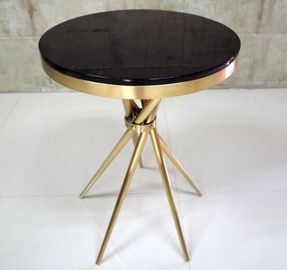 Bom preço O ouro chapeou a mesa de centro moderna da sala de visitas com o vidro moderado, inteiramente Assambled on-line
