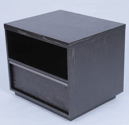 Bom preço Hotéis de luxo com uma gaveta, mesas de cabeceira com chapéu de madeira de carvalho americano preto. on-line