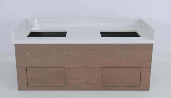 Bom preço Banheiro comercial de banheira de carvalho com consola de madeira on-line