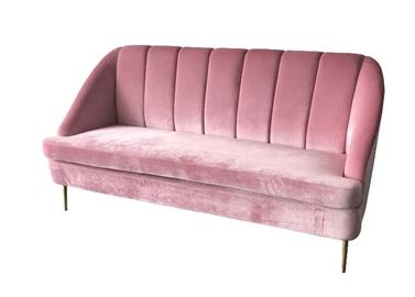 Bom preço Sofá cor-de-rosa de veludo, mobília de estofamento da tela do sofá de veludo para o sofá alugado do casamento on-line