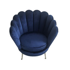 Bom preço Sofá azul de veludo de estofamento com pé de aço inoxidável, cadeira do metal do casamento do evento on-line