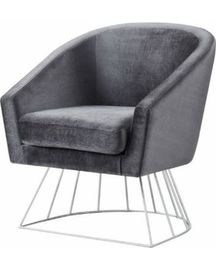 Bom preço poltrona europeia moderna de veludo do estilo da venda 2018 quente com base do metal on-line