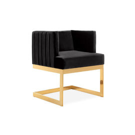 Bom preço O metal do ouro dá forma a L tela branca do estilo moderno simples dos pés que janta a cadeira do lazer com projeto personalizado adornado on-line