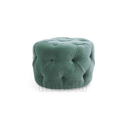Bom preço O botão estofado de veludo do verde da mobília do otomano de Seat adornou o tamborete do otomano de veludo on-line