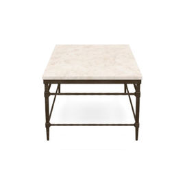 Bom preço O quadro do metal do vintage escovou a mesa de centro moderna pequena de bronze com Crystal Stone Veneer Top on-line