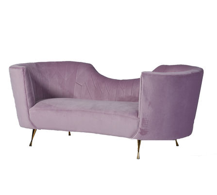 Bom preço Sofá curvado original de veludo do rosa de bebê do arco de estofamento on-line