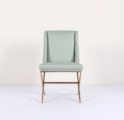 Bom preço A tela azul de H84cm estofou o jantar de cadeiras com base dos Ss do ouro on-line