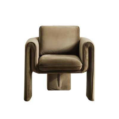 Bom preço Único sofá 75*82*70cm bege da sala de visitas da poltrona de veludo on-line