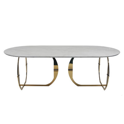 Bom preço Mesa de jantar 160KG superior de mármore branca de aço inoxidável moderna on-line