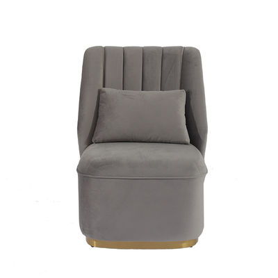 Bom preço tela Gray Armchair For Cafe de veludo do lazer da altura de 95cm on-line
