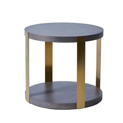Bom preço Mesa de centro de aço inoxidável superior de madeira 72x64cm resistentes do círculo luxuoso on-line