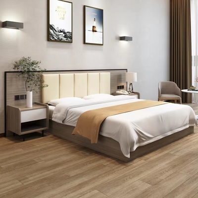 Bom preço Mobília estofada do quarto do hotel da tela do estilo madeira maciça luxuosa on-line