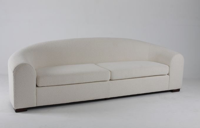 Sala de visitas branca luxuosa e moderna Sofa With Wooden Legs do Boucle 2