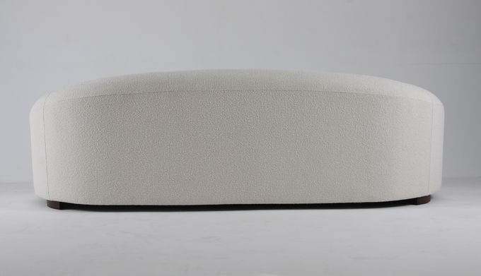 Sala de visitas branca luxuosa e moderna Sofa With Wooden Legs do Boucle 1