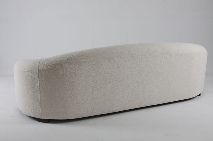 Sala de visitas branca luxuosa e moderna Sofa With Wooden Legs do Boucle 0