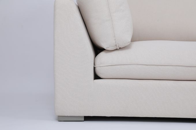 Base da madeira maciça de Seater Sofa Soft White Down Filling da nuvem 1 0