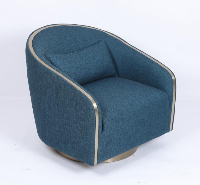 Moderno e confortável tecido azul lounge poltrona sofá para quarto de hotel 0