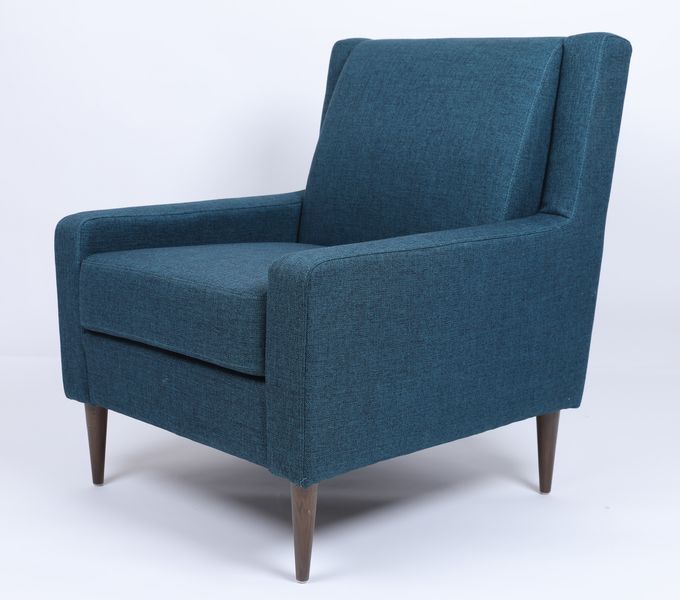 Poltrona Sofa Wood Frame Modern Comfortable da tela azul da sala de visitas única 1