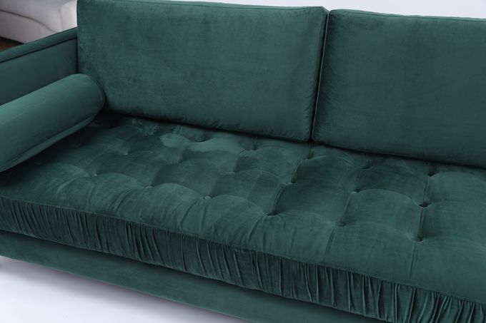 Modulares adornados abotoam o escritório Sofa Living Room 3 Seater Sectionals de veludo 0