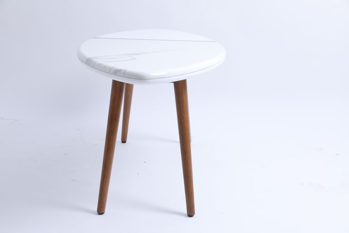Círculo pequeno do café do Mdf da sala de visitas de Tisch Center Tea Bedside Table da mobília com pés de madeira 1